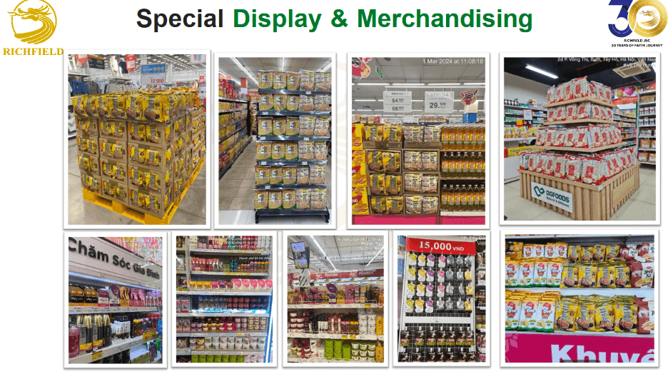 In-store special displays and merchandising