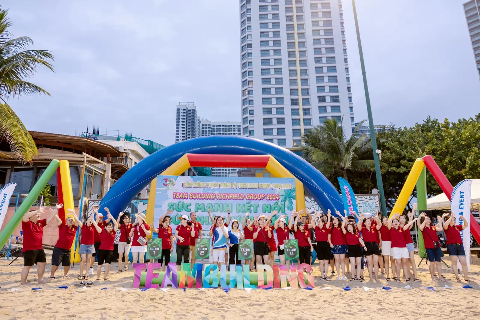 Annual team-building event at the beach