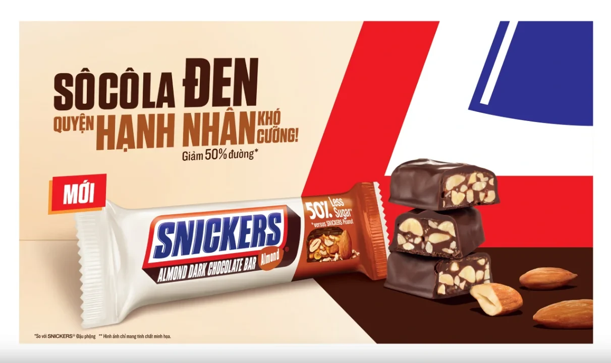 Snickers almond dark-chocolate campaign
